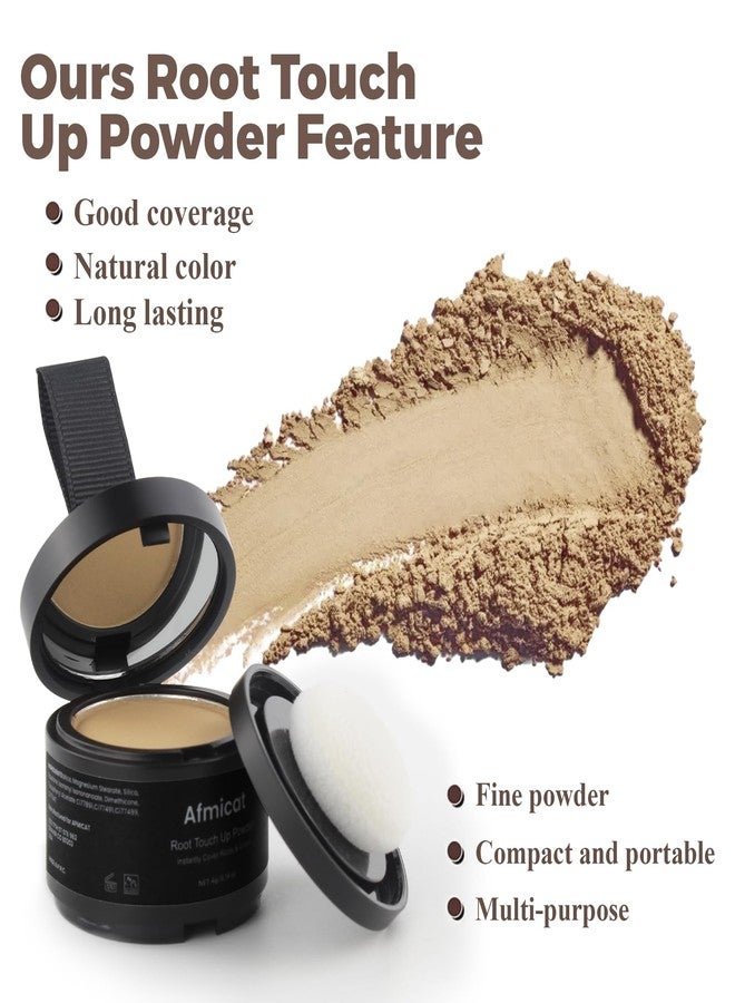 afmicat Instant Hairline Powder, Root Touch Up Hair Color for Gray Coverage and Thinning Hair, Root Cover Up Conceals Hair Loss & Bald Spots, Natural and Non-Greasy Hair Color for Women & Men, Medium-Brown - Image 5